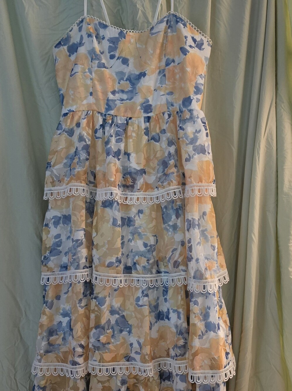 Size Large Floral BEULAH Style Maxi Formal Dress